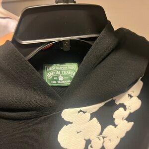 Denim tears black and white hoodie large